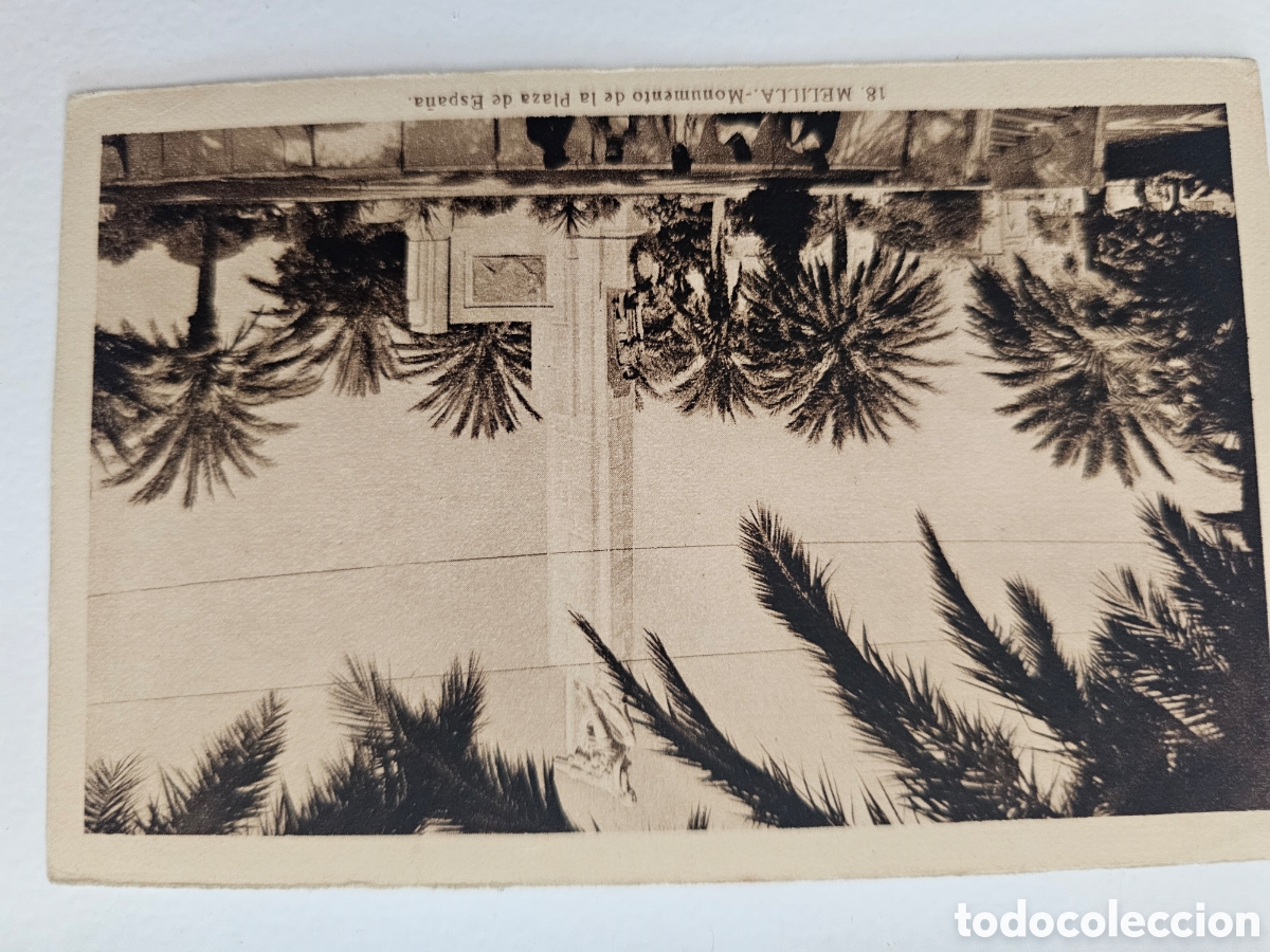 Postales: Postal de Melilla Plaza Espa&ntilde;a Monumento L. Roisin 1920s 1950s