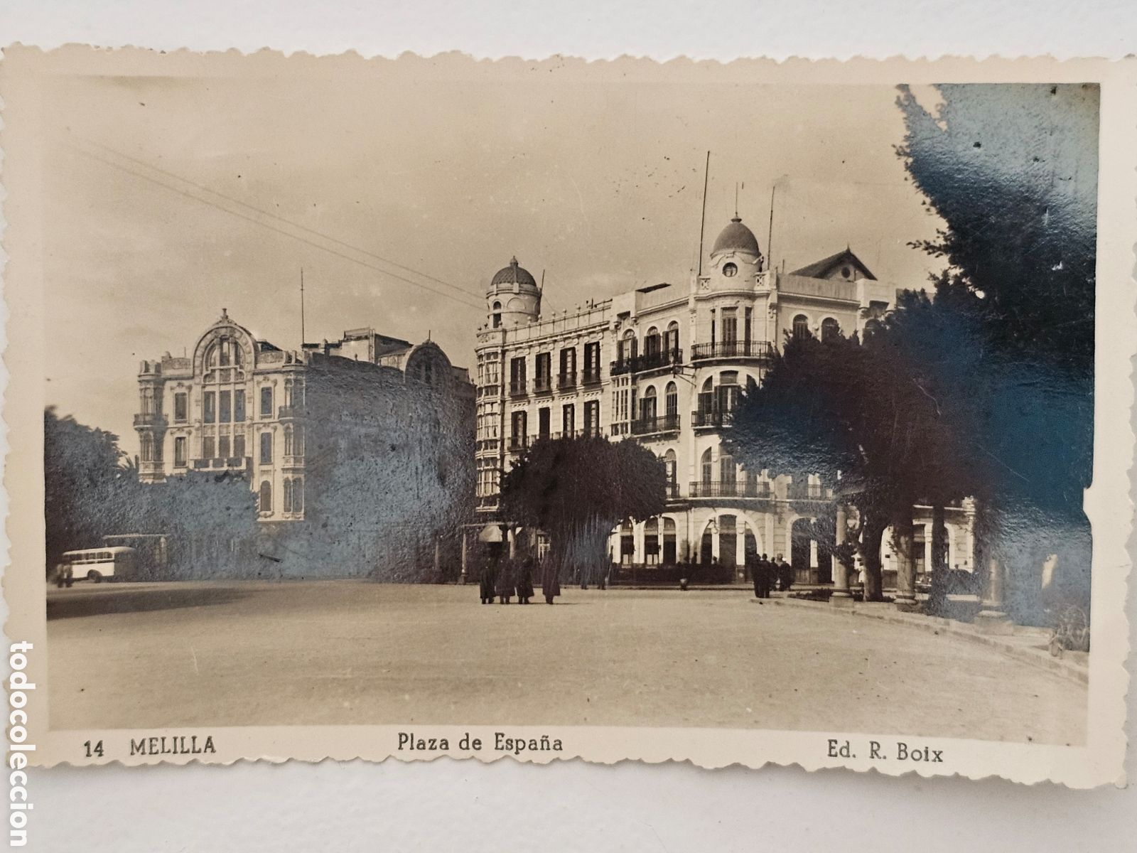 Postales: Postal de Melilla n&deg;14 Plaza Espa&ntilde;a Ed. Boix Emilia Calleja