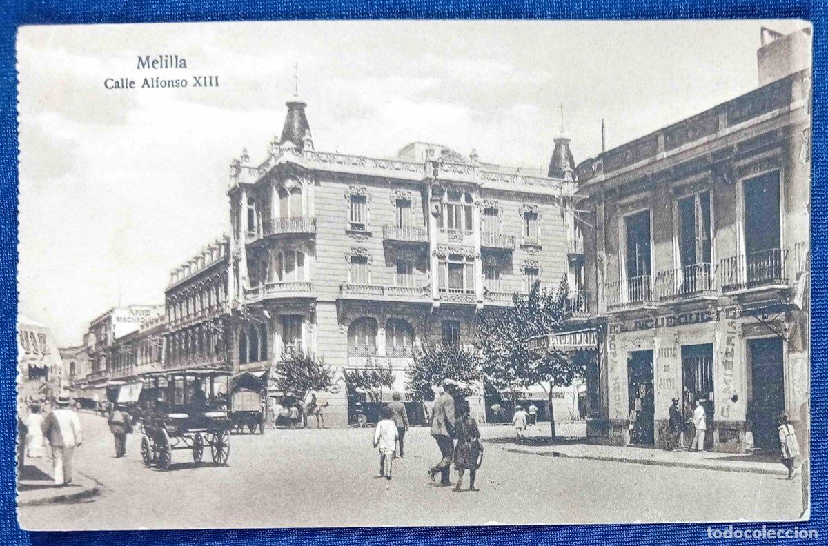 Postales: MELILLA. CALLE ALFONSO XIII. EDICI&Oacute;N M. V. POSTAL EXPR&Eacute;SS, MELILLA. N&ordm; 124.