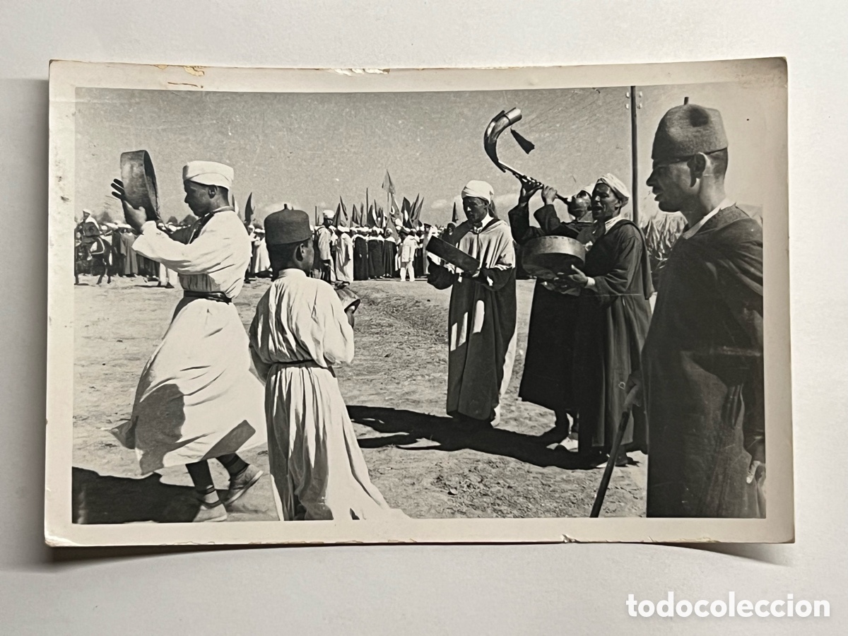 Postales: MELILLA. Foto Postal Costumbrista.. M&uacute;sicos danzando.. Circulada a Sueca.. tiempo de Mili (h.1960?)