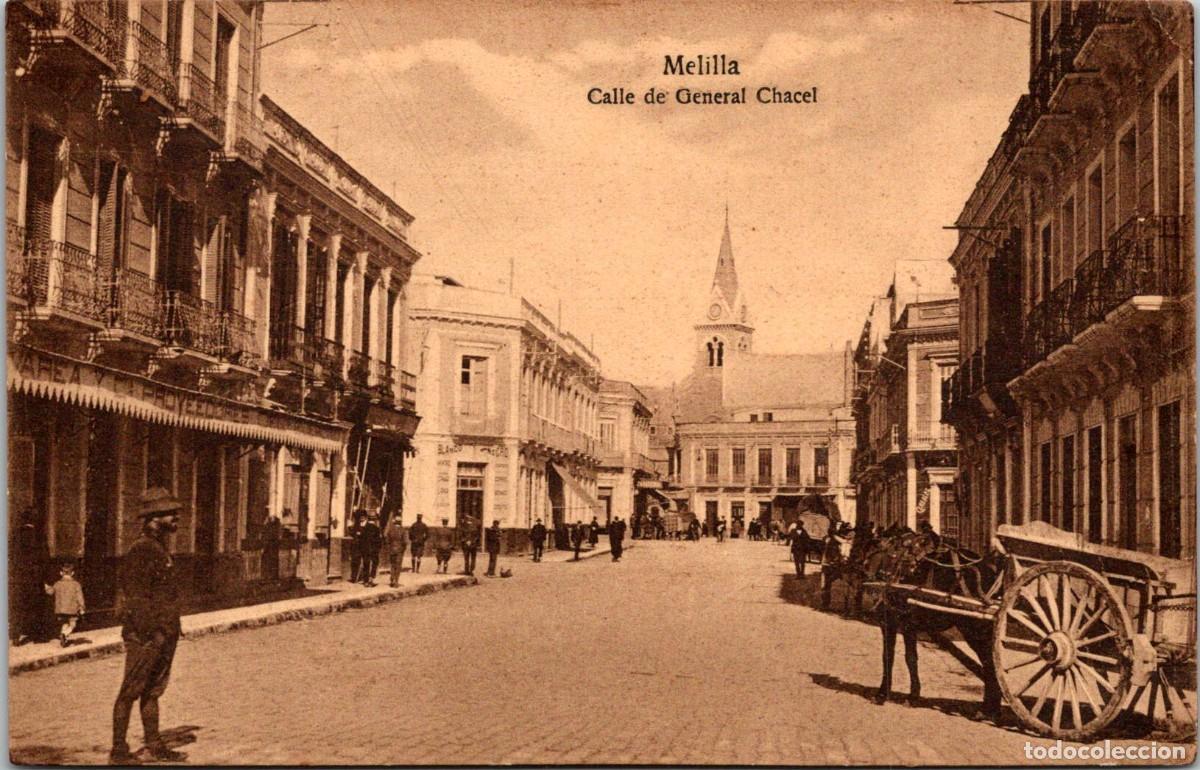 Postales: Melilla - Calle de General Chacel - Ed. M. V. n&ordm; 106 - 137x88mm