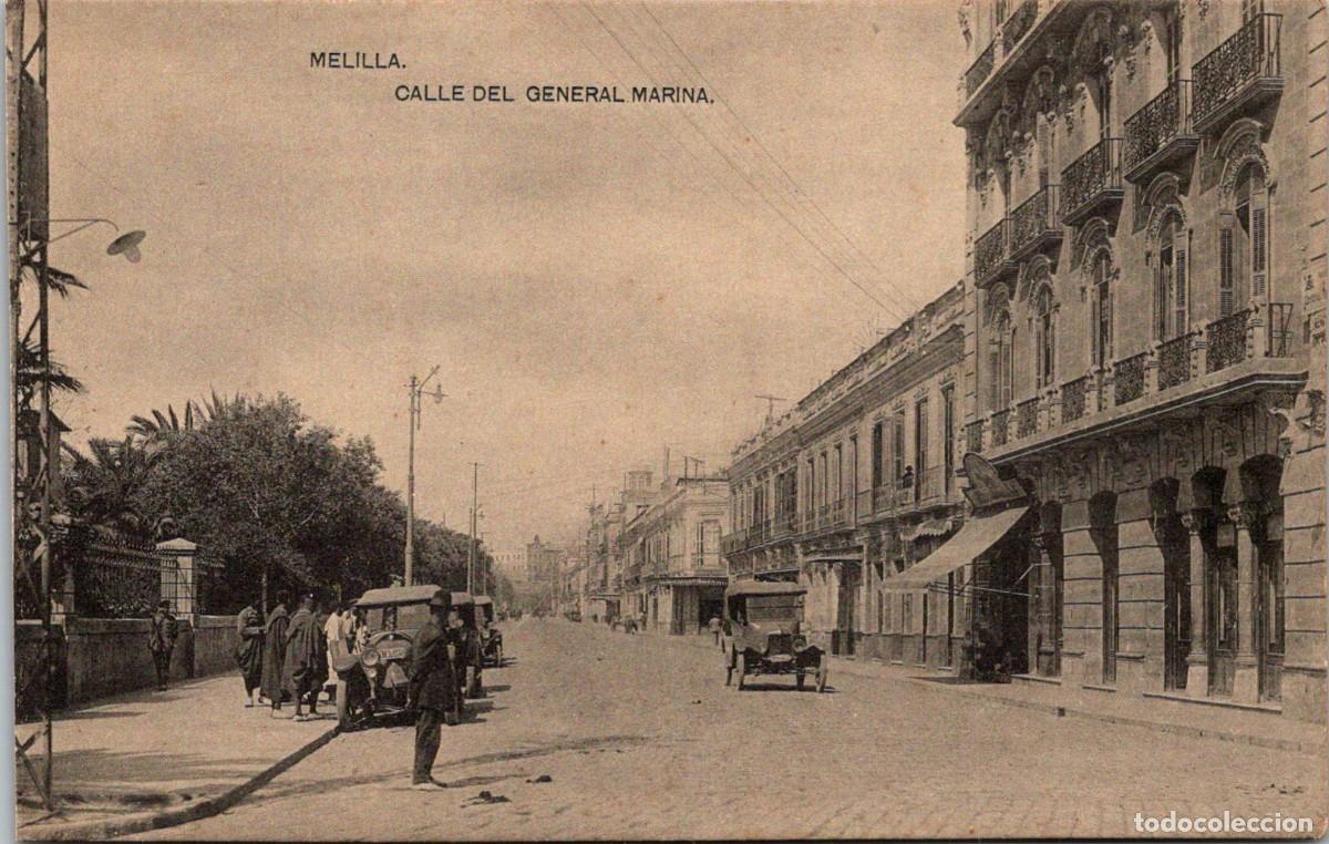 Postales: Melilla - Calle del General Marina - La Papelera Africana - 137x88mm