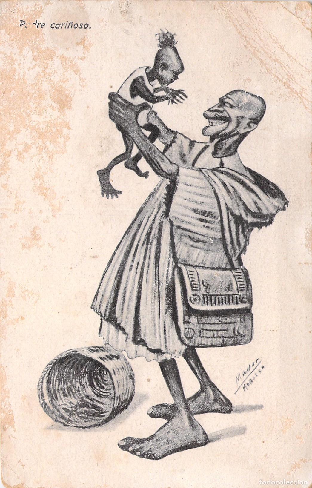 Postales: Postal con Ilustraci&oacute;n de Caricatura Padre Cari&ntilde;oso Edici&oacute;n Boix Hermanos