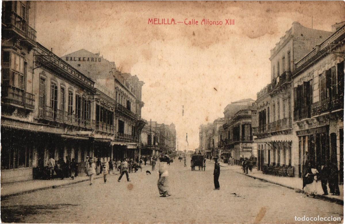 Postcards: Melilla Calle Alfonso XIII - Espa&ntilde;a