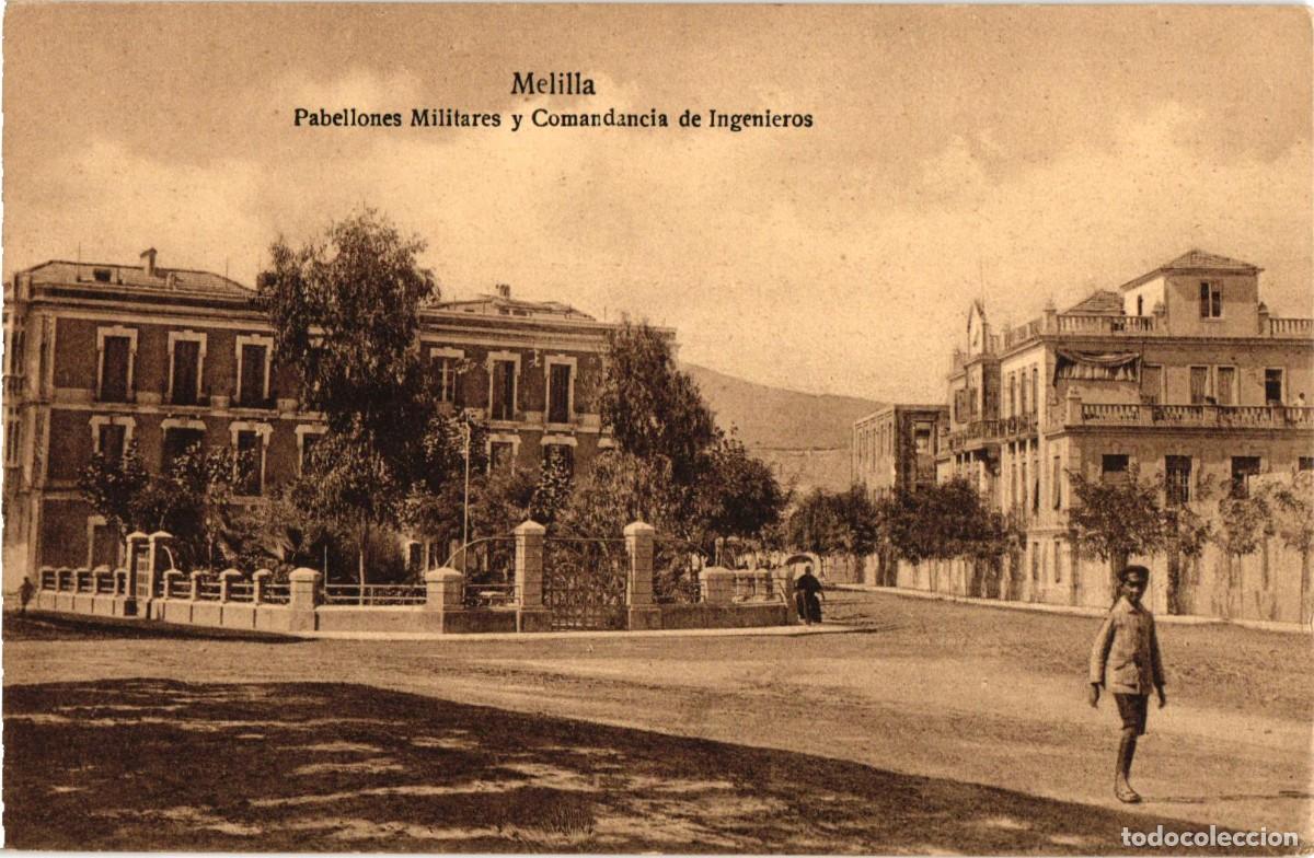 Postcards: Melilla Pabellones militares y Comandancia de Ingenieros - Espa&ntilde;a