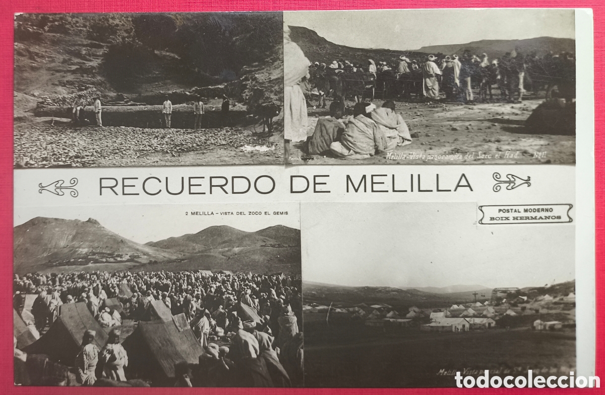Postkarten: MELILLA RECUERDO POSTAL ED. HERMANOS BOIX FOTOGR&Aacute;FICA 1913