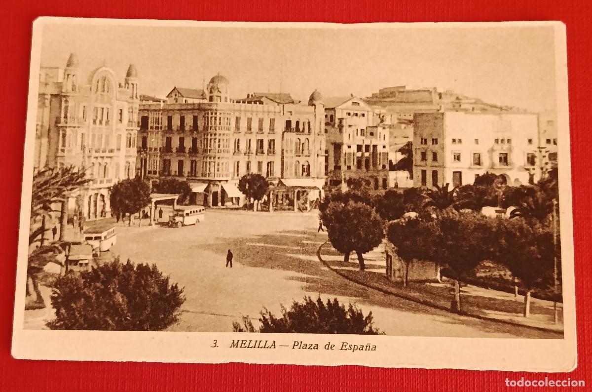Postales: TARJETA POSTAL PLAZA DE ESPA&Ntilde;A - MELILLA - LA PAPELERA AFRICANA - 1956