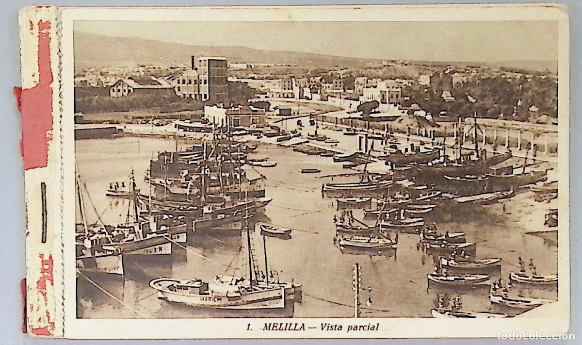 Postales: Melilla. &Aacute;lbum de 16 tarjetas postales.La Papelera Africana, [Melilla, ca. 1930-1945]