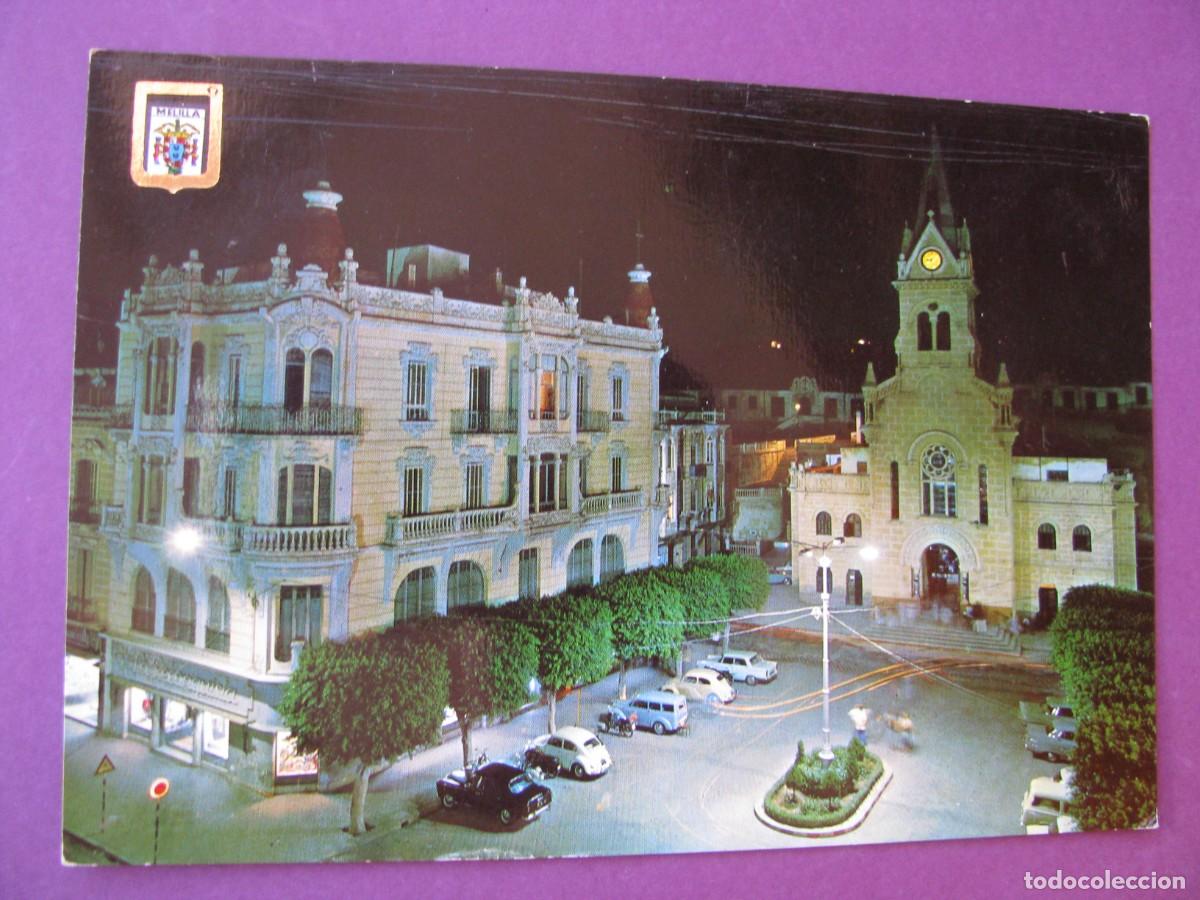 Postcards: POSTAL DE MELILLA. PLAZA M. PELAYO E IGLESIA PARROQUIAL. ESCUDO DE ORO. CIRCULADA