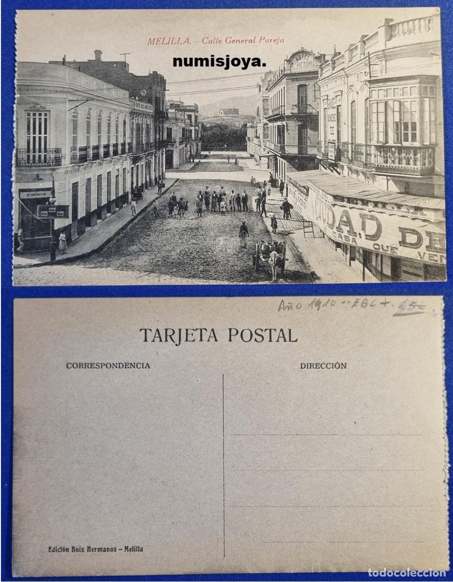 Postales: Postal de Melilla Espa&ntilde;a a&ntilde;o 1910 Calle del General Pareja. Ed. Boix Hermanos.