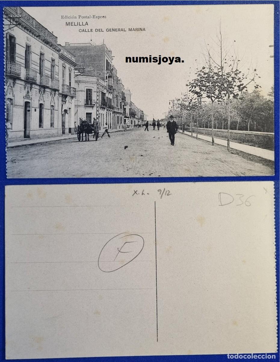 Postales: Postal de Melilla Espa&ntilde;a a&ntilde;o 1910. Calle del General Marina. Ed. Postal Expr&eacute;s.