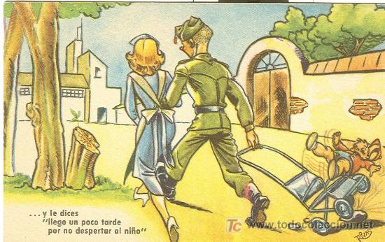 Postales: SERVICIO MILITAR. POSTAL HUMOR&Iacute;STICA. - Foto 1