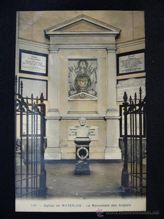 Postales: Postal de Napole&oacute;n. Iglesia de Waterloo. - Foto 1