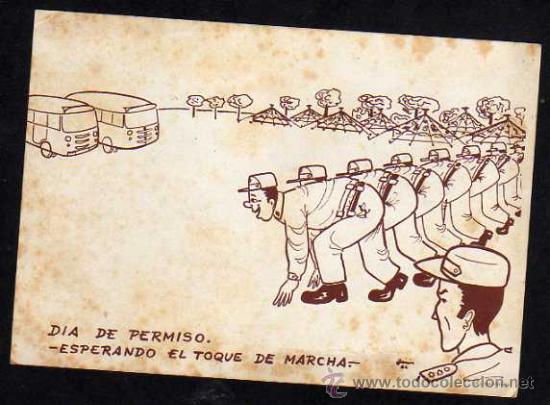 Postales: POSTAL HUMORISTICA: DIA DE PERMISO - Foto 1