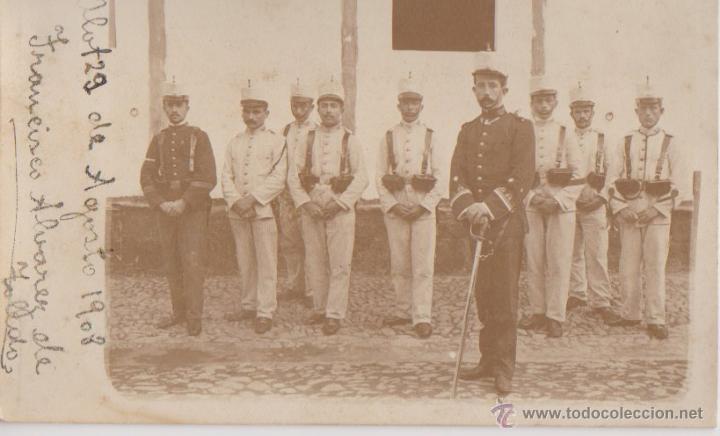 Postales: FOTO- POSTAL DE MILITARES DE 1908 - Foto 1
