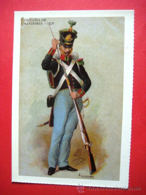 Postales: COMPA&Ntilde;IA DE CAZADORES 1820. . - Foto 1
