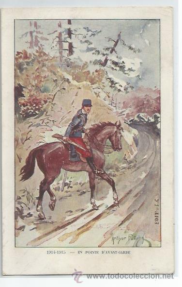 Postales: POSTAL MILITAR A CABALLO - Foto 1