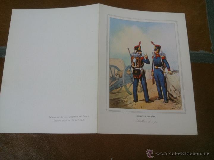 Postales: POSTAL DOBLE. EJERCITO ESPA&Ntilde;OL. ARTILLEROS DE A PIE. - Foto 1