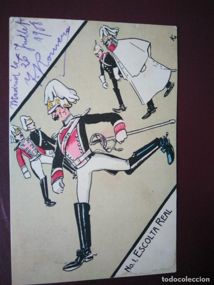 Postales: ESCOLTA REAL.  N&deg; 1.  CIRCULADA EN 1908. - Foto 2