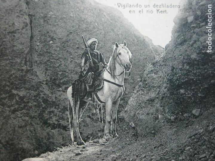 Postkarten: GUERRA DEL RIF-VIGILANDO UN DESFILADERO EN EL RIO KERT-POSTAL ANTIGUA-(69.211)
