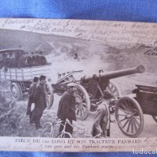 Postales: ANTIGUA POSTAL FRANCESA 1914 15 CARTE POSTALE 120 GUN AND HIS PANHARD TRACTOR GUERRE 1914. Lote 209209100