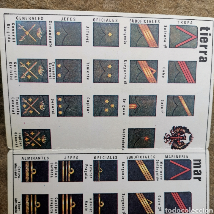 Postales: Tr&iacute;ptico Divisas de los ejercitos de Tierra, Mar y aire. Estado Mayor Central del Ej&eacute;rcito - Foto 4
