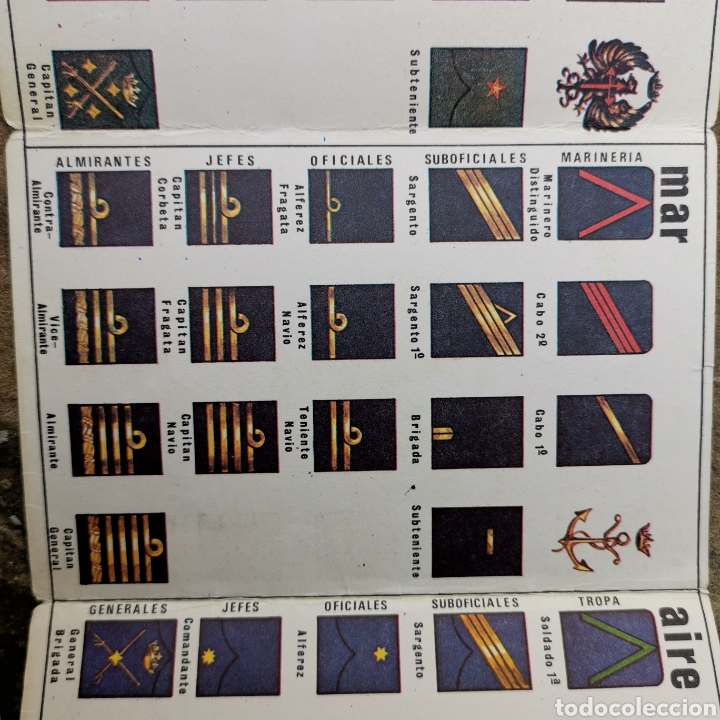 Postales: Tr&iacute;ptico Divisas de los ejercitos de Tierra, Mar y aire. Estado Mayor Central del Ej&eacute;rcito - Foto 5