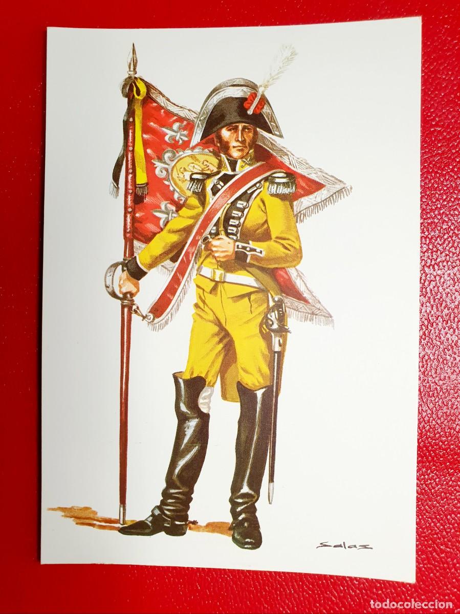 Postales: PORTA -ESTANDARTE DE DRAGONES DE LUSITANIA ESPA&Ntilde;A 1807