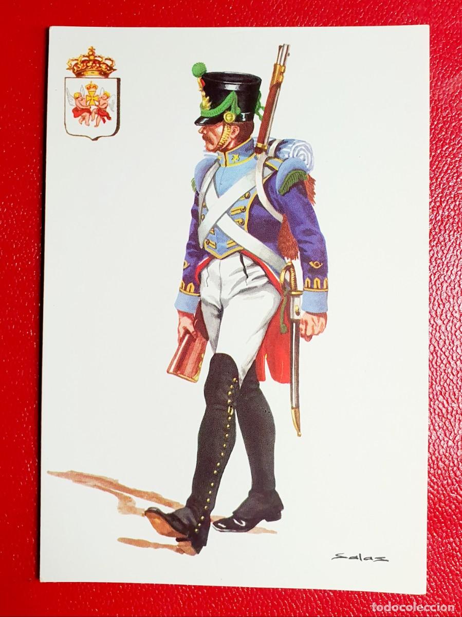 Postales: CAZADOR DEL RGTO. DE INFANTERIA DE LINEA ASTURIAS ESPA&Ntilde;A 1816