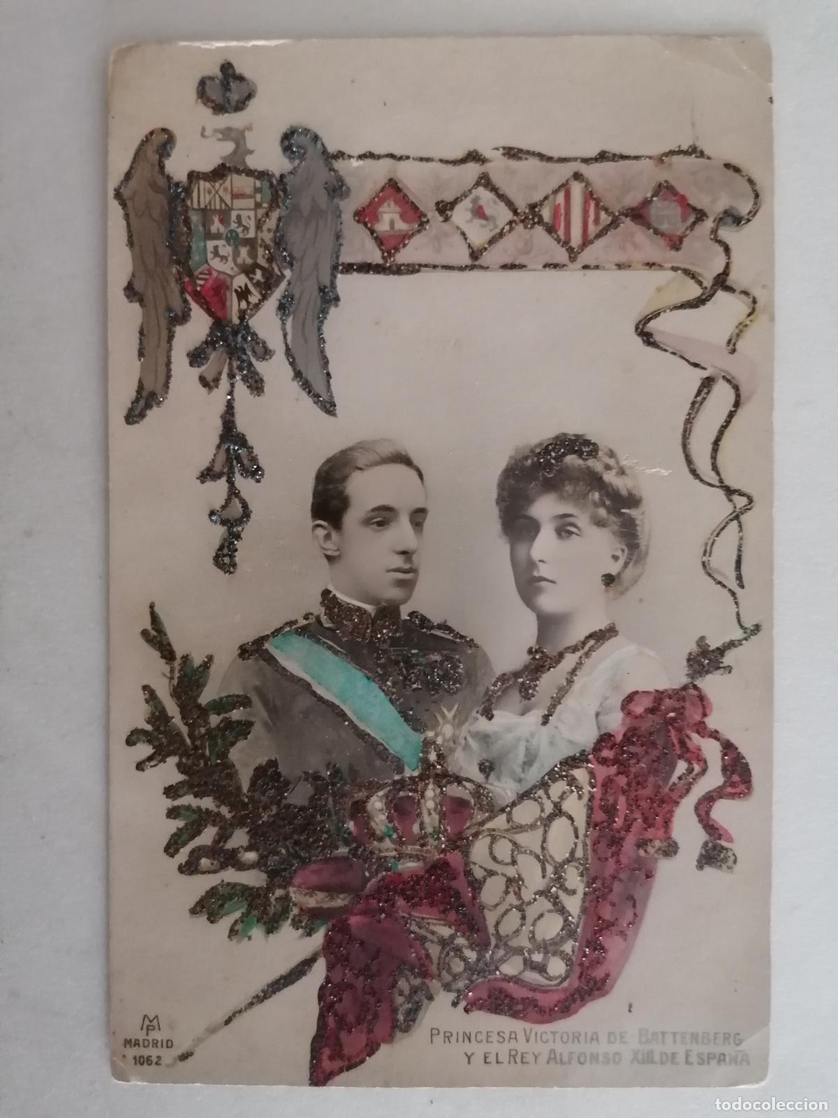 Postais: POSTAL PRINCESA VICTORIA DE BATTENBERG Y EL REY ALFONSO XIII DE ESPA&Ntilde;A, ORIGINAL