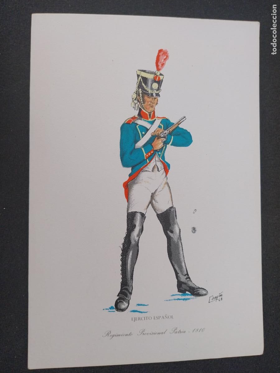 Postkarten: REGIIMENTO PROVISIONAL PATRIA SOLDADO ILUS CAMPI&Ntilde;A SERVICIO GEOGRAFICO EJERCITO DIPTICO SC