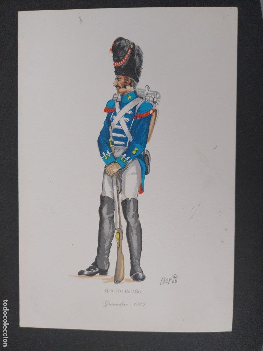 Postkarten: GRANADERO SOLDADO ILUS CAMPI&Ntilde;A SERVICIO GEOGRAFICO EJERCITO DIPTICO SC