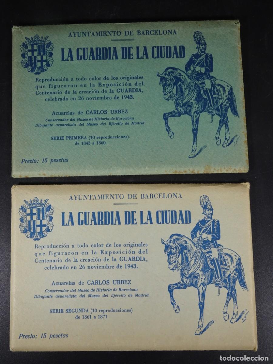 Postales: AYUNTAMIENTO DE BARCELONA, LA GUARDIA DE LA CIUDAD, 2 BLOCS x 10 POSTALES ,1843-1871, VER FOTOS