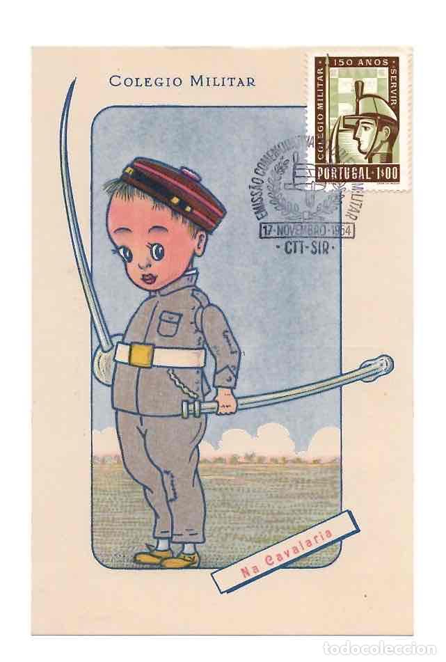 Postales: TARJETA POSTAL COLEGIO MILITAR NA CAVALARIA. EMISS&Atilde;O COMEMORATIVA PORTUGAL 17 NOVEMBRO 1954