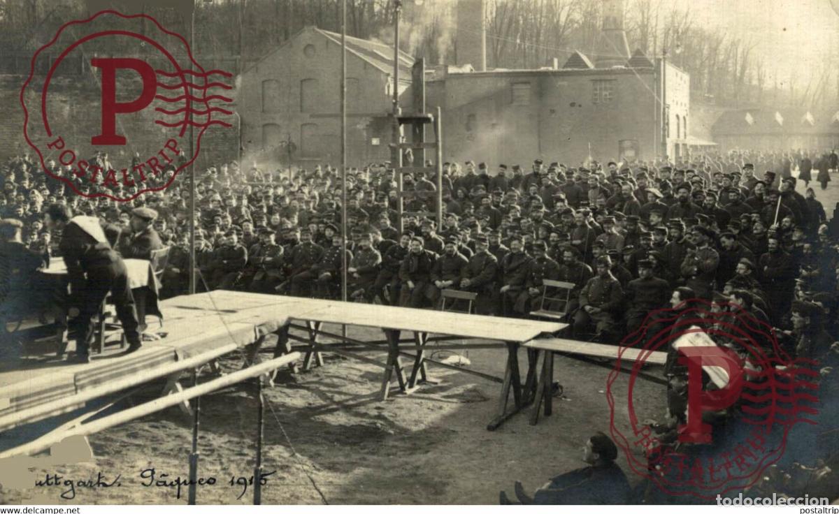 Postales: CARTE PHOTO 1915 PAQUES CIRCUS CIRCO Kriegs Gefangenenlager STUTTGART II F.A. GEPRUFT MARCEL KUPF