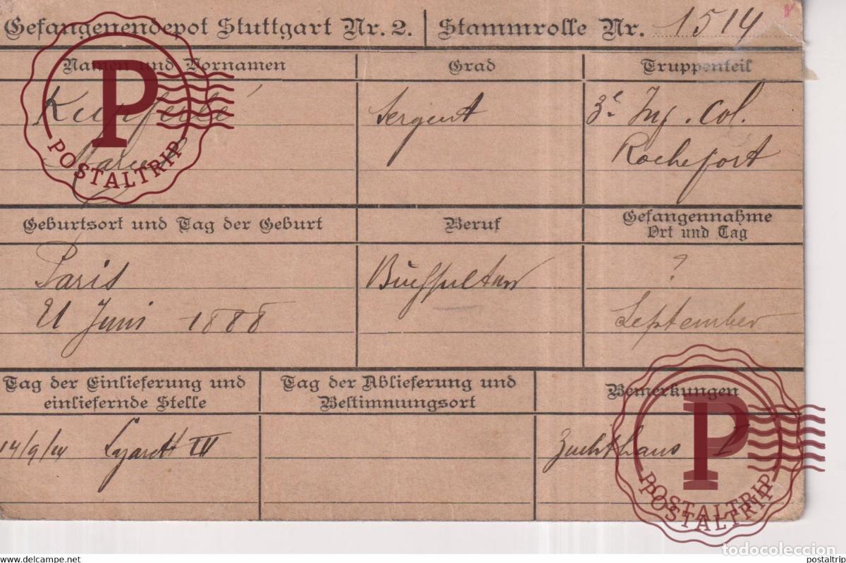Postales: 15*10CM Camp Prisonniers de Guerre Kriegs Gefangenenlager STUTTGART II MARCEL KUPFERLE