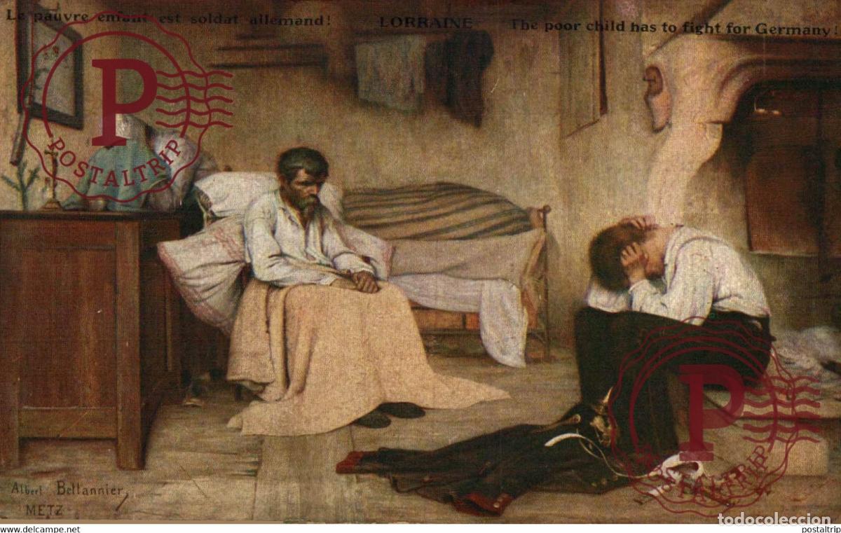 Postales: LE PAUVRE ENFANT EST SOLDAT ALLEMAND LORRAINE ALBERT BETTANNIER ILLUSTRATION MILITAIRE MILITAR MILI