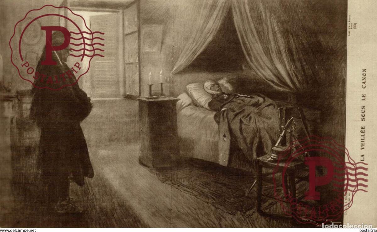 Postkarten: LA VEILL&Eacute;E SOUS LE CANON DAREES LILLUSTRATION MILITAIRE MILITAR MILITARY MILIT&Auml;R