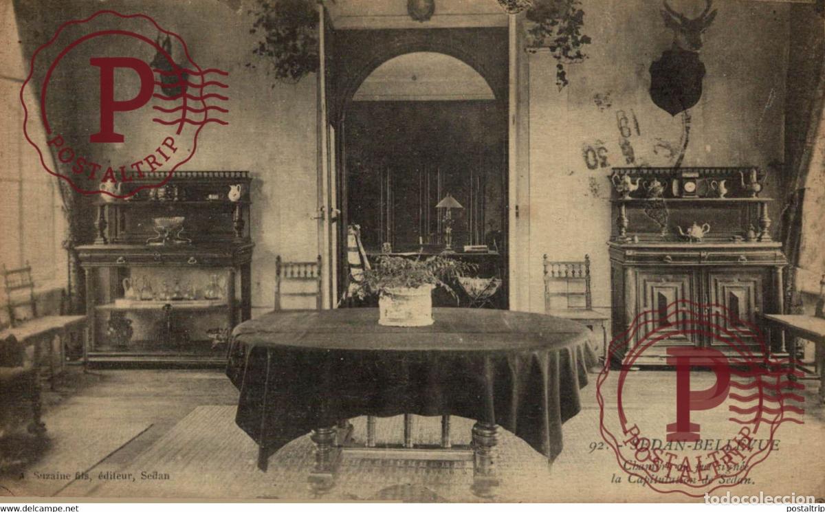 Postales: SEDAN BELLEVUE CHAMBRE O&Ugrave; FUT SIGN&Eacute;E LA CAPITULATION DE SEDAN MILITARY MILITAIRE GUERRE WAR