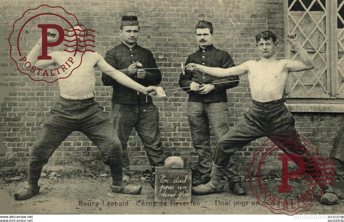 Postkarten: DUEL POUR UN DEMI GRIS BOURG LEOPOLD Camp de BEVERLOO KAMP Leopoldsburg WWICOLLECTION