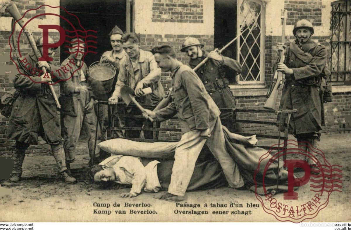 Postkarten: passage &agrave; tabac dun bleu BOURG LEOPOLD Camp de BEVERLOO KAMP Leopoldsburg WWICOLLECTION