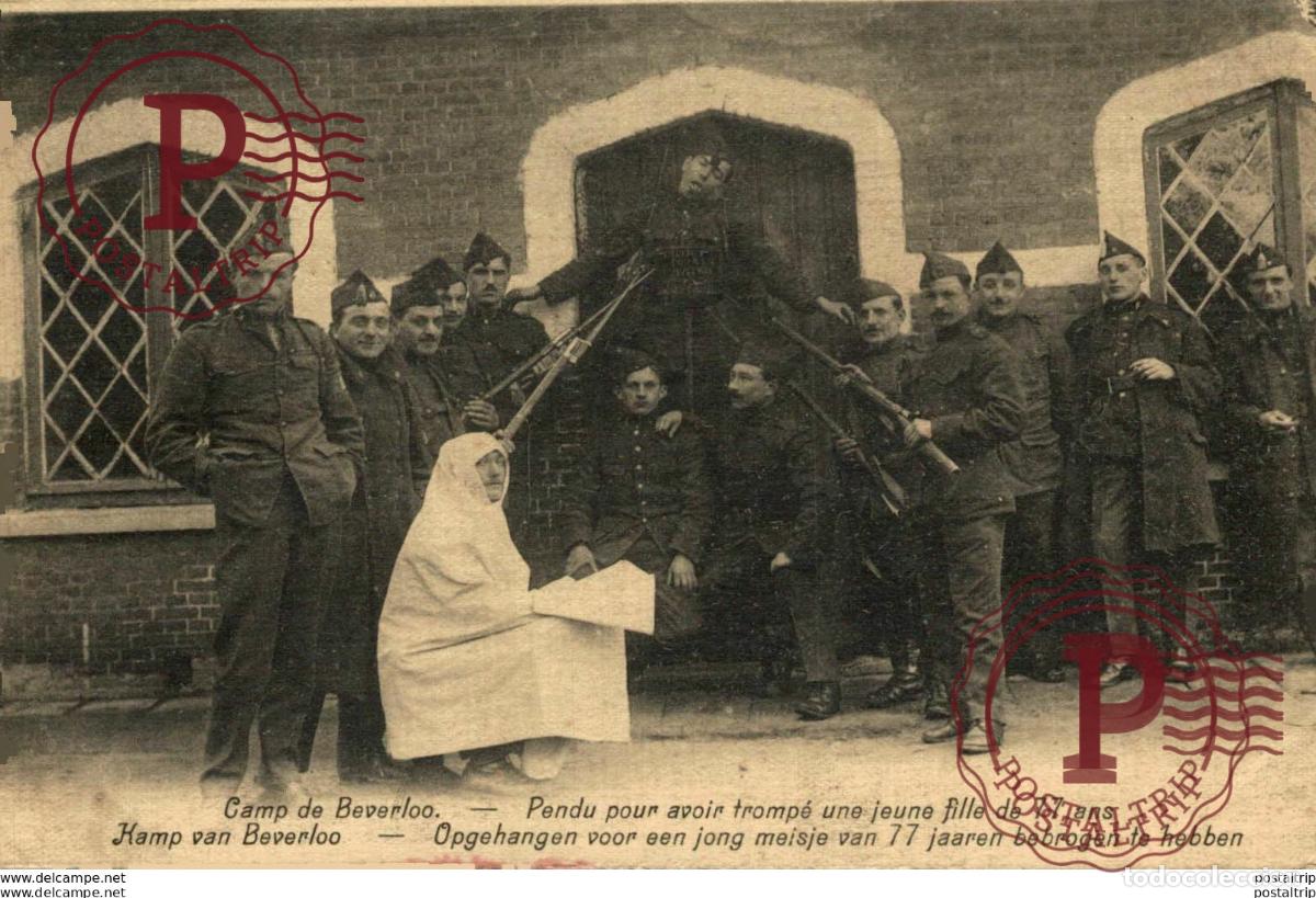 Postales: Pendu pour avoir trompl&eacute; une jeune fille de 77 ans LEOPOLDSBURG BOURG LEOPOLD Camp de BEVERLOO KAMP