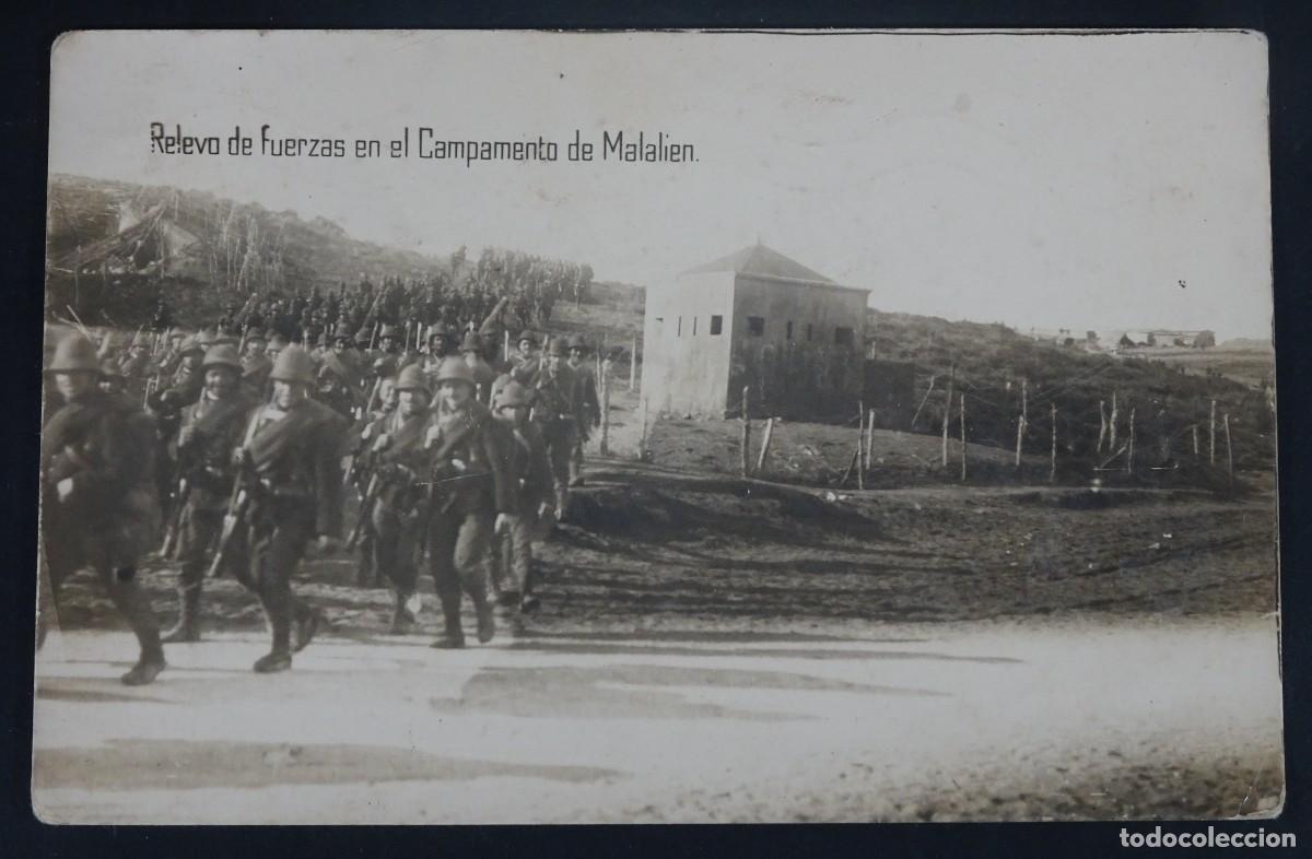 Postales: ANTIGUA POSTAL FOTOGR&Aacute;FICA CPA, CAMPAMENTO MILITAR MALALIEN, VER FOTOS