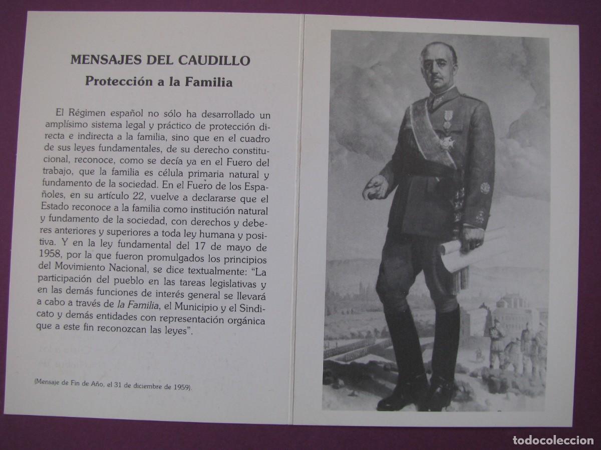 Postales: RECORDATORIO XIX ANIVERSARIO MUERTE DEL CAUDILLO Y GENERALISIMO FRANCISCO FRANCO . 1994