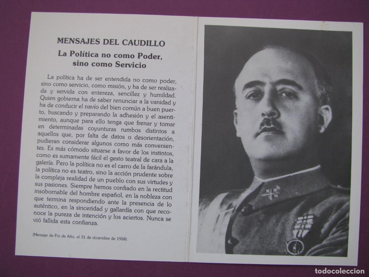 Postales: RECORDATORIO XVIII ANIVERSARIO MUERTE DEL CAUDILLO Y GENERALISIMO FRANCISCO FRANCO . 1993
