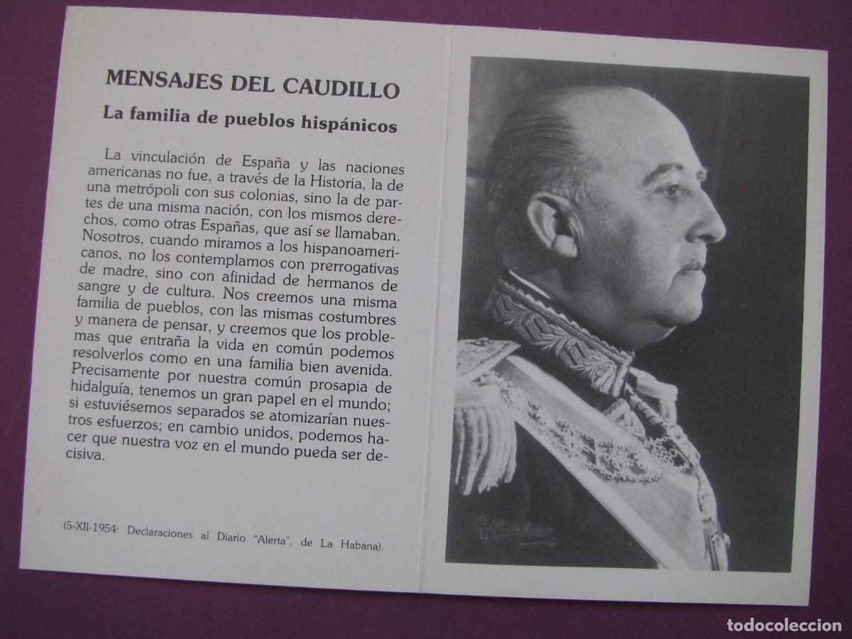 Postales: RECORDATORIO XVI ANIVERSARIO MUERTE DEL CAUDILLO Y GENERALISIMO FRANCISCO FRANCO . 1991