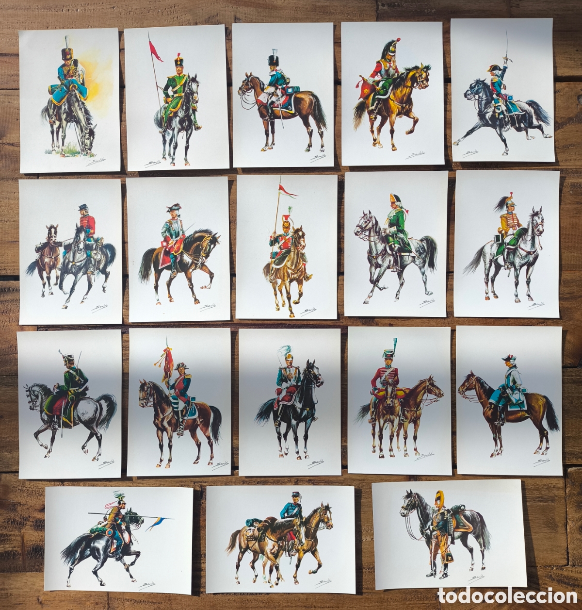 Postales: Lote postales ilustradas Colecci&oacute;n Completa Uniformes Caballer&iacute;a Ejercito Espa&ntilde;ol Ricardo Sanfeliz