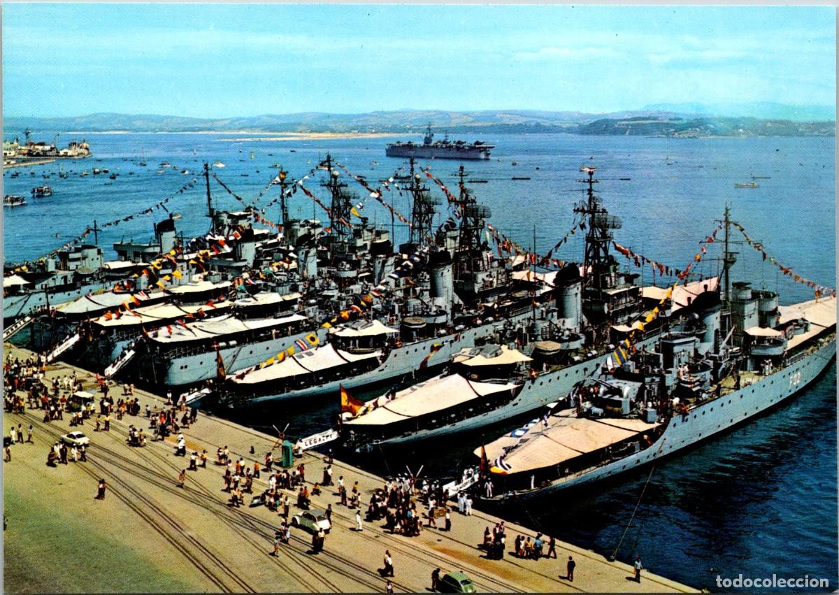 Postales: Santander - Semana Naval - Buques de la Armada en la Bah&iacute;a - Alarde 38 - 148x104mm