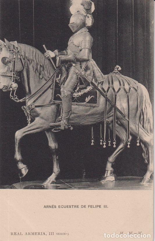Postales: SERIE REAL ARMERIA III SERIE 5 - ARN&Eacute;S EQUESTRE DE FELIPE III - HAUSER Y MENET - S/C