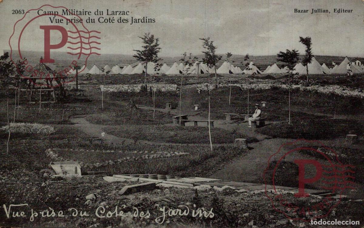 Postales: CAMP MILITAIRE DU LARZAC VUE PRISE DU COT&Eacute; DES JARDINS MILITAR. MILITAIRE.